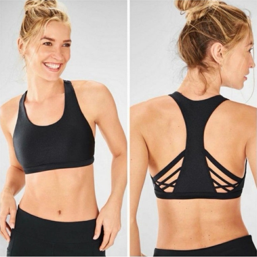 Bundle Fabletics Kessler Shine Medium Impact & High Impact Sheer Peekaboo Sz L